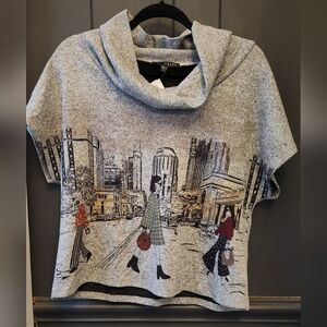 Kozan Short Sleeve Cowl Neck Sweater/Top